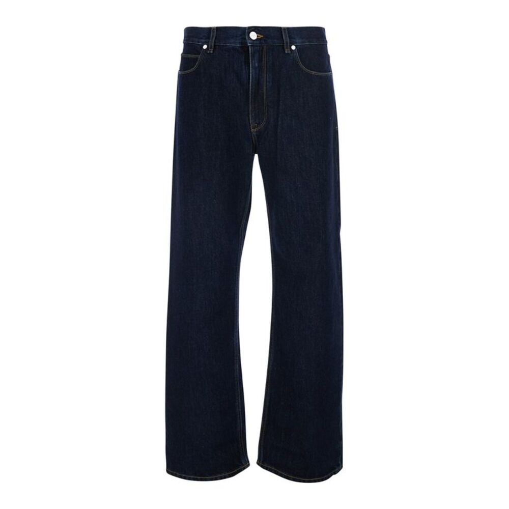 Fendi Men Blue Jeans With Logo Patch On The Back In Denim For Men